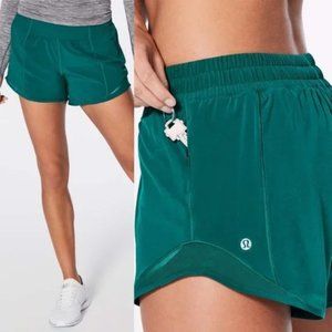 RARE Lululemon Hotty Hot Short II TALL Teal Green I Size 6